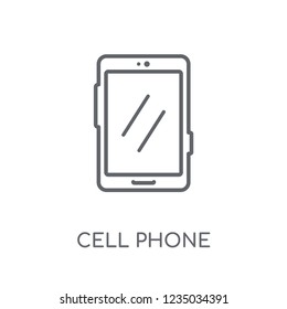 cell phone linear icon. Modern outline cell phone logo concept on white background from Electronic Devices collection. Suitable for use on web apps, mobile apps and print media.