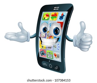 Cell Phone Man Character Giving A Thumbs Up