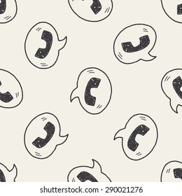 Cell Phone Message Doodle Drawing Seamless Pattern Background