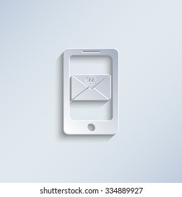 Cell Phone Message - paper vector icon