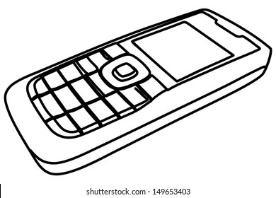 cell phone, mobile phone, illustration 