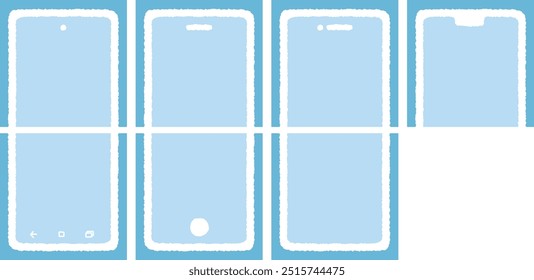 cell phone mock up hand drawing frame