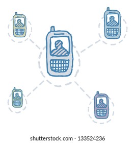 Cell phone network / People connected