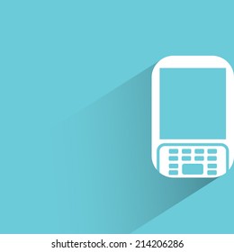 cell phone on blue background