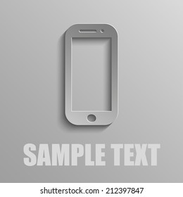 Cell phone on a gray background