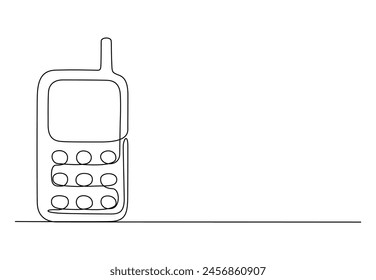 Cell phone in one continuous line drawing vector illustration. Pro vector