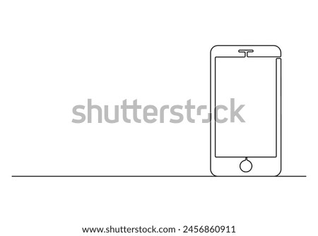 Cell phone in one continuous line drawing vector illustration. Pro vector