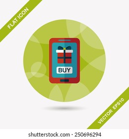cell phone online shopping flat icon with long shadow,eps10