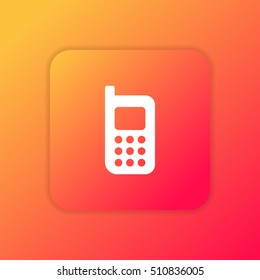 Cell Phone orange bright app ui/ux Icon / Logo design