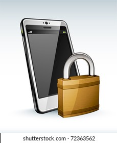 cell phone and padlock
