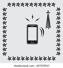 Cell phone power vector icon 