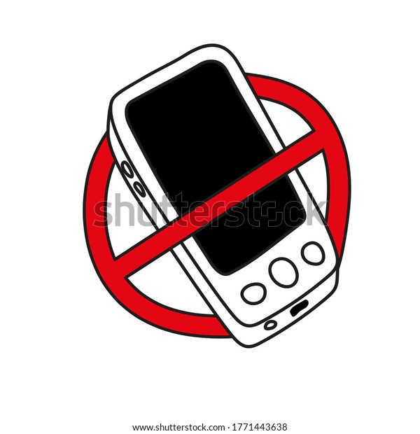 Cell Phone Prohibited Crossed Red Icon Stock Vector (Royalty Free ...