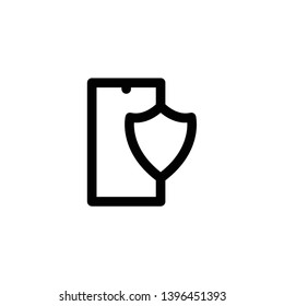 cell phone protection icon vector illustration