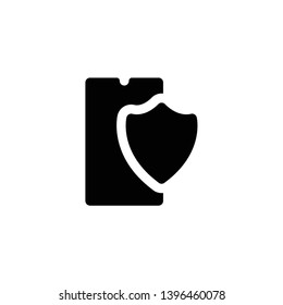 cell phone protection icon vector illustration
