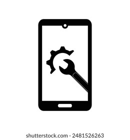 Ilustración vectorial de icono de reparación de teléfono celular