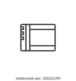 Symbol für die Batterie-Ersatzbatterie von Mobiltelefonen. lineares Stilzeichen für mobiles Konzept und Webdesign. Umriss-Vektorsymbol für Telefonbatterien Symbol, Logo-Abbildung. Vektorgrafik