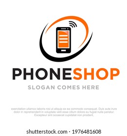 Cell Phone shop vector logo. unique mobile icon. Mobile Shop logo design template. cellular phone logo design. Mobile phone illustration. 
mobile accessories icon.
