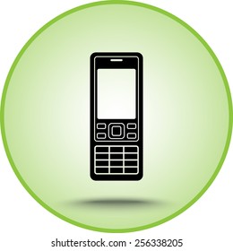 Cell phone sign icon, vector illustration. Flat design style