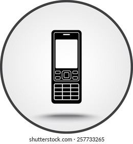 Cell phone sign icon, vector illustration. Flat design style