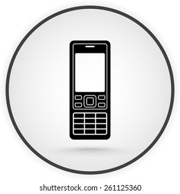 Cell phone sign icon, vector illustration. Flat design style
