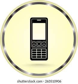 Cell phone sign icon, vector illustration. Flat design style