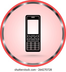 Cell phone sign icon, vector illustration. Flat design style