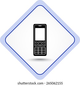 Cell phone sign icon, vector illustration. Flat design style