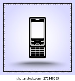 Cell phone sign icon, vector illustration. Flat design style