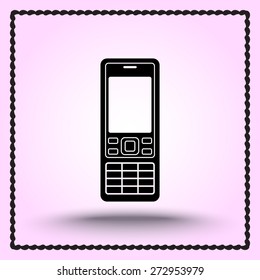 Cell phone sign icon, vector illustration. Flat design style