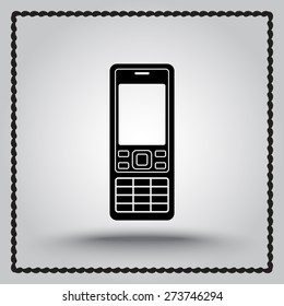 Cell phone sign icon, vector illustration. Flat design style