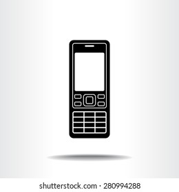 Cell phone sign icon, vector illustration. Flat design style