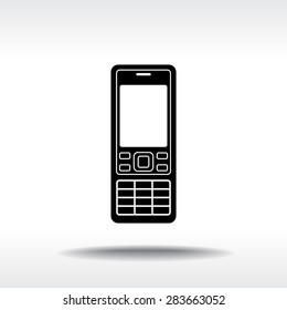 Cell phone sign icon, vector illustration. Flat design style