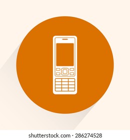 Cell phone sign icon, vector illustration. Flat design style