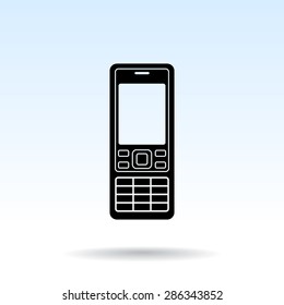 Cell phone sign icon, vector illustration. Flat design style