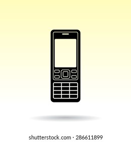 Cell phone sign icon, vector illustration. Flat design style