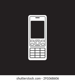 Cell phone sign icon, vector illustration. Flat design style