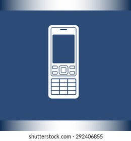 Cell phone sign icon, vector illustration. Flat design style
