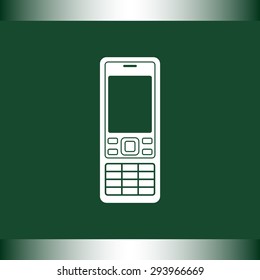 Cell phone sign icon, vector illustration. Flat design style