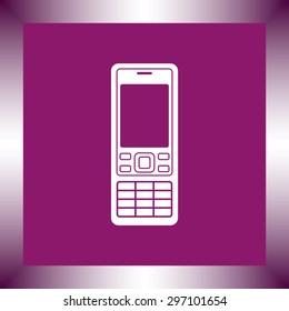 Cell phone sign icon, vector illustration. Flat design style