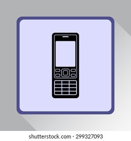 Cell phone sign icon, vector illustration. Flat design style