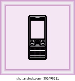 Cell phone sign icon, vector illustration. Flat design style