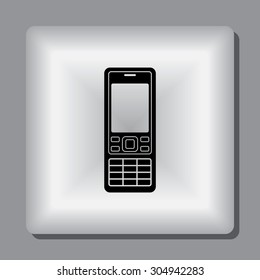 Cell phone sign icon, vector illustration. Flat design style