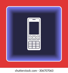 Cell phone sign icon, vector illustration. Flat design style