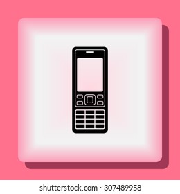 Cell phone sign icon, vector illustration. Flat design style