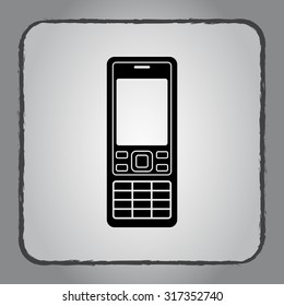 Cell phone sign icon, vector illustration. Flat design style