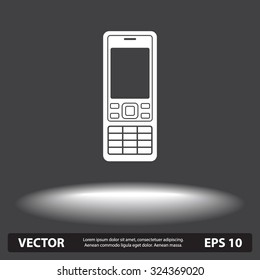 Cell phone sign icon, vector illustration. Flat design style