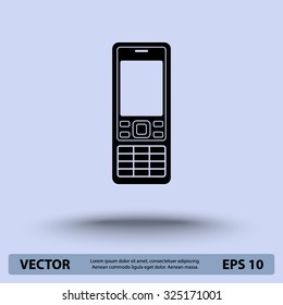 Cell phone sign icon, vector illustration. Flat design style