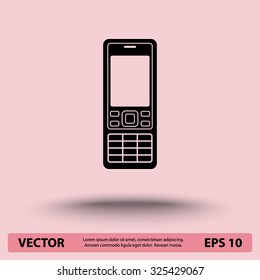 Cell phone sign icon, vector illustration. Flat design style