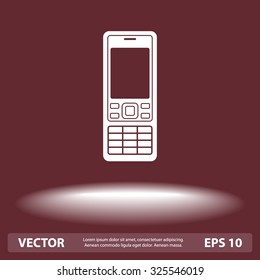 Cell phone sign icon, vector illustration. Flat design style