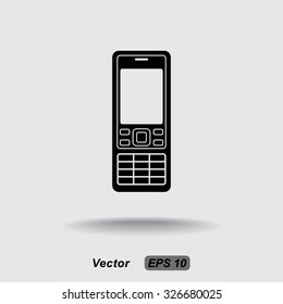 Cell phone sign icon, vector illustration. Flat design style